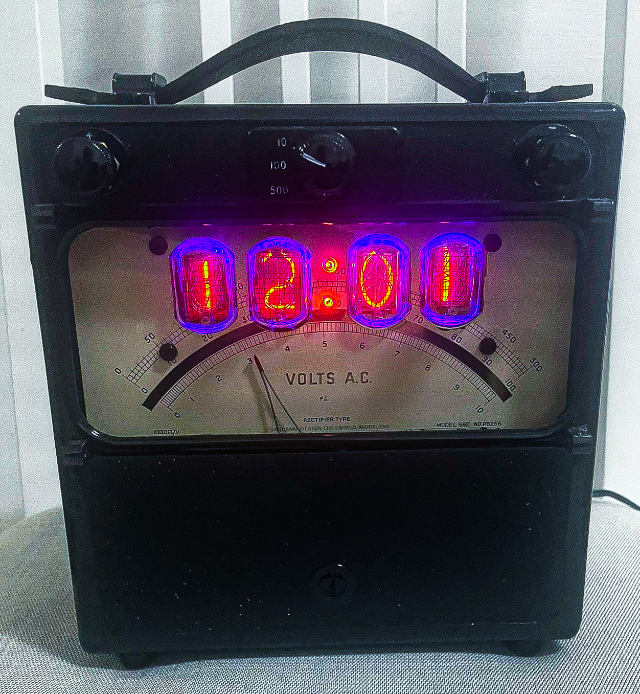 Sangamo Weston Voltmeter Nixie Clock